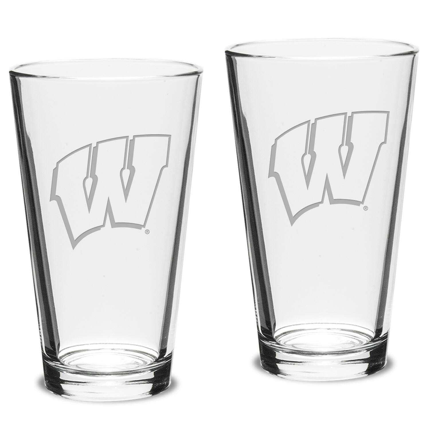 Jardine - Wisconsin Badgers 2-Piece 16oz. Classic Pub Glass Set - Multicolor