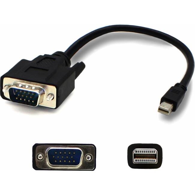 Front. AddOn - AddOn 6ft Mini-DisplayPort 1.1 Male to VGA Male Black Cable For Resolution Up to 1920x1200 (WUXGA) - 6 ft Mini - Black.
