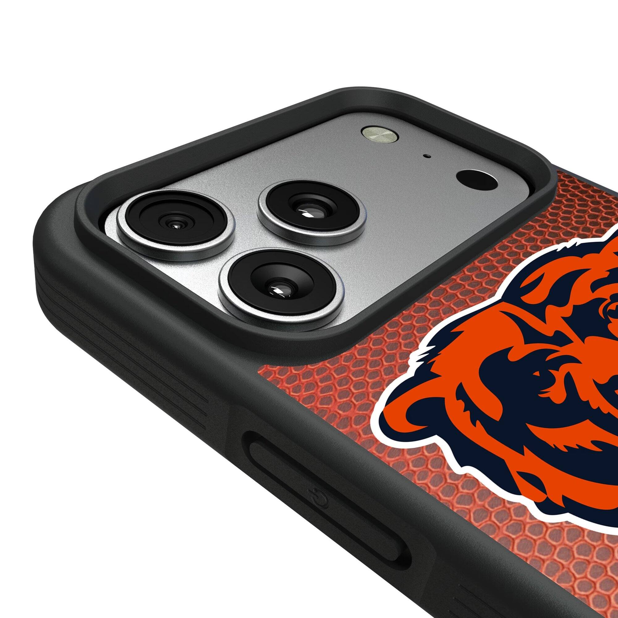 Alt View 2. Keyscaper - Chicago Bears iPhone Bump Case with Football Design - 16 Pro Max - Multicolor.