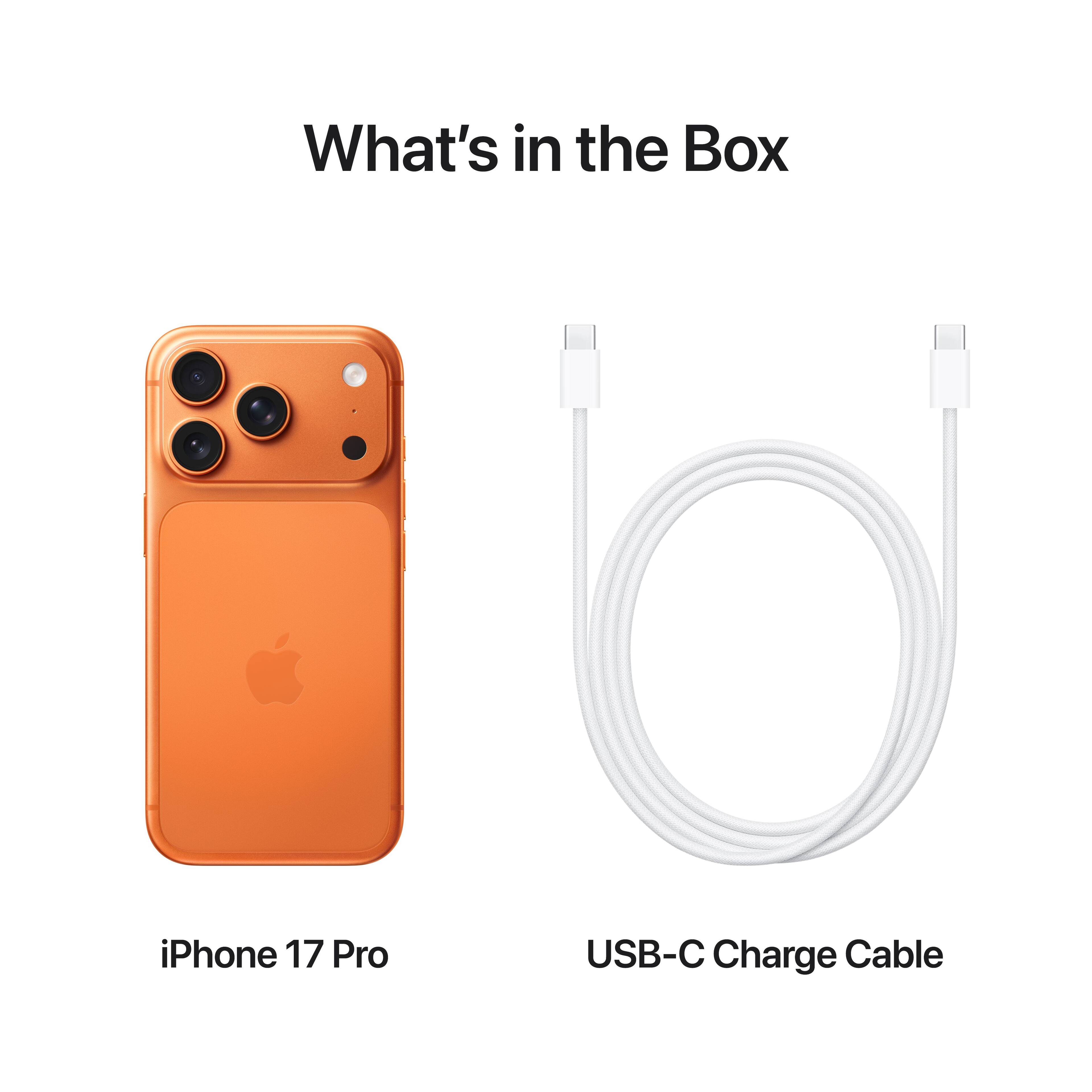 What's in the Box

iPhone 17 Pro

USB-C Charge Cable