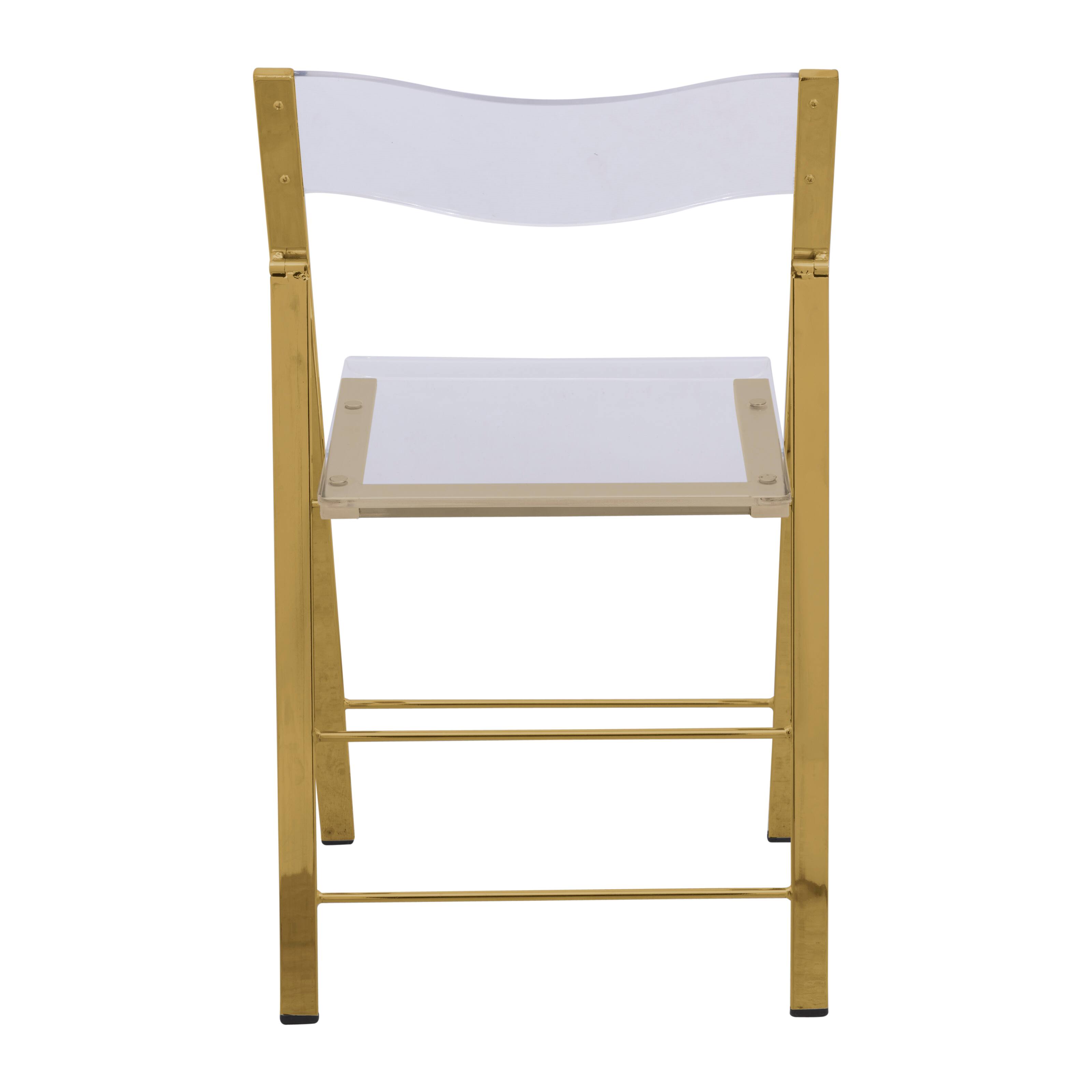 Alt View 1. LeisureMod - Menno Foldable Clear Acrylic Dining Chair with Stainless Steel Frame & Floor Protectors - Set of 4.