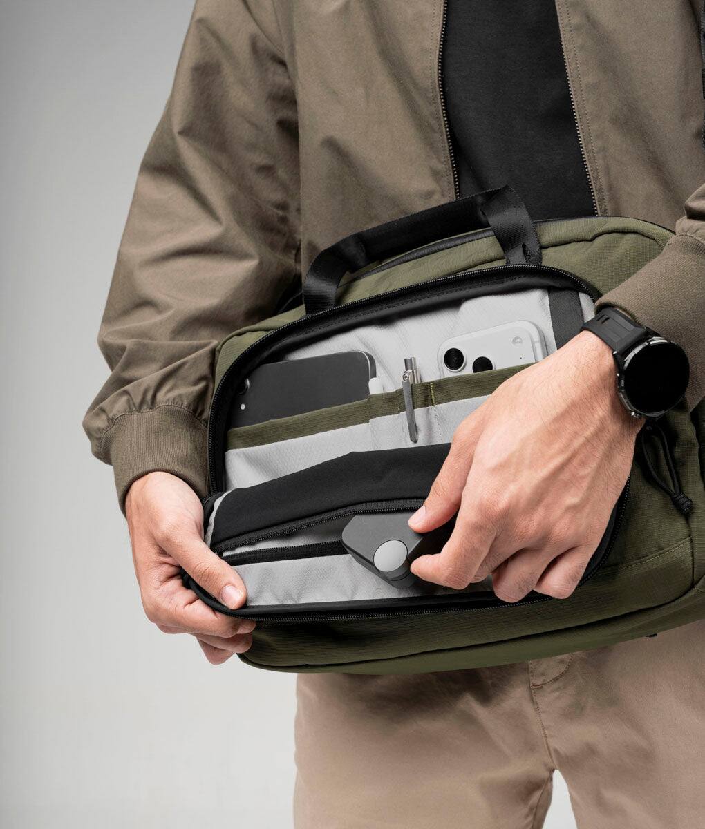 Alt View 1. ALPAKA - Bravo Brief for 14" Laptop with Detachable Shoulder Strap and Luggage Pass-Through - Green.