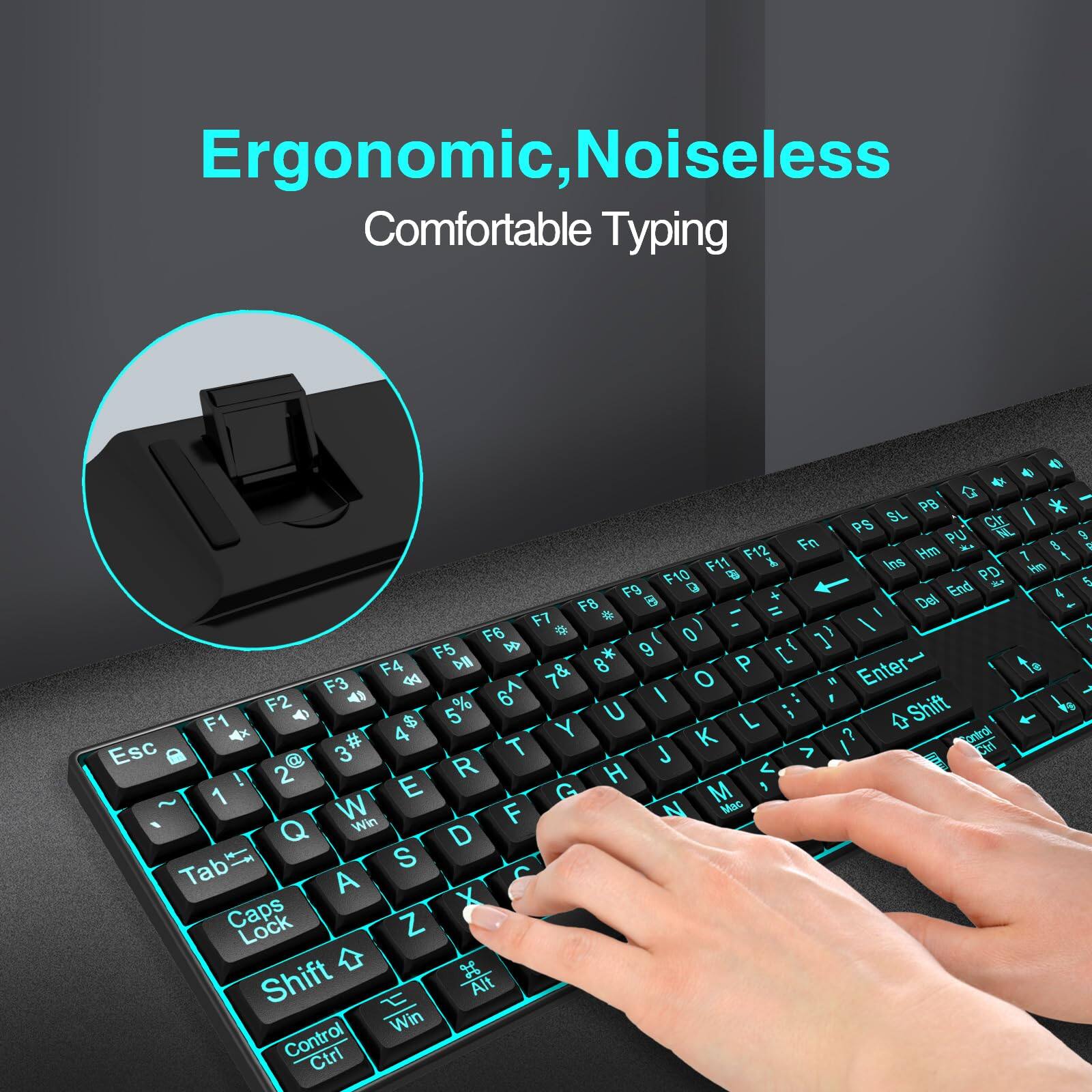 Ergonomic, Noiseless  
Comfortable Typing