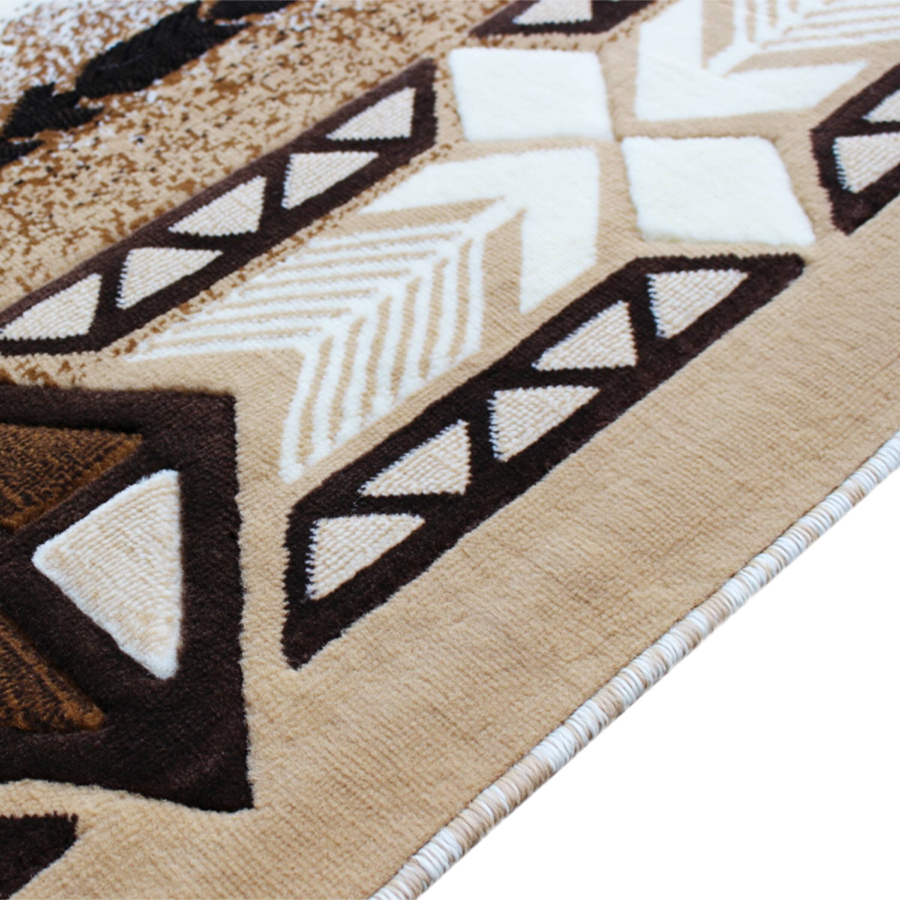 Alt View 5. Emma + Oliver - Santa Fe Olefin Accent Rug with Complementary Southwestern Pattern and Jute Backing - Ivory.