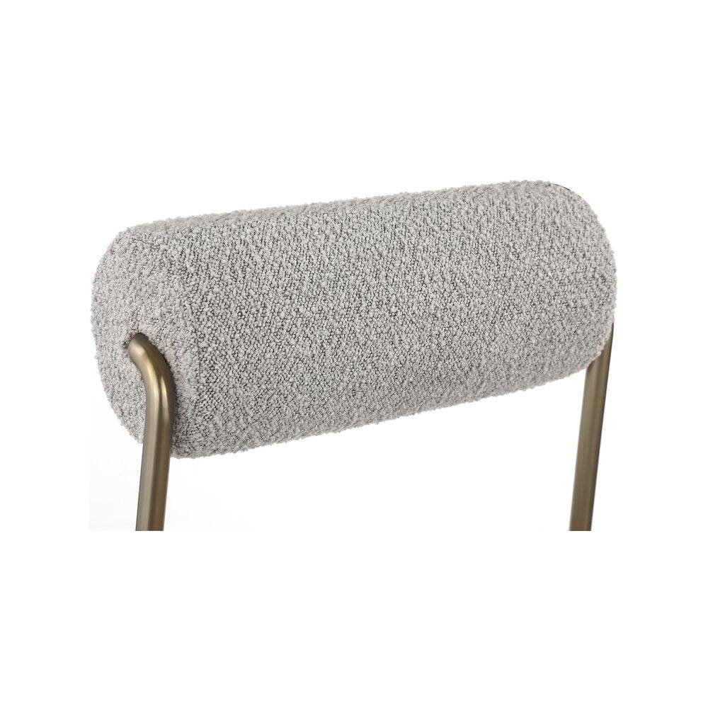 Alt View 4. Meridian Furniture - Carly Taupe Vegan Leather Seat / Boucle Fabric Back Dining Chair, Set of 2 - Brown.