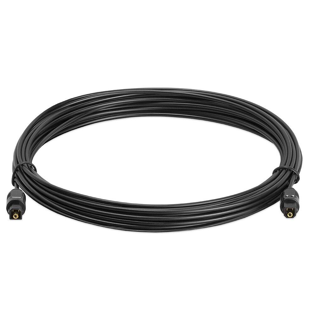 Angle. Cmple.com - Toslink Optical Audio Cable 25ft Black S/PDIF Fiber Optic Cord Gold-Plated - Black.