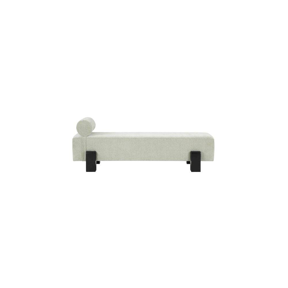 Alt View 3. Meridian Furniture - Edison Mint Green Chenille Fabric Bench - Blue.