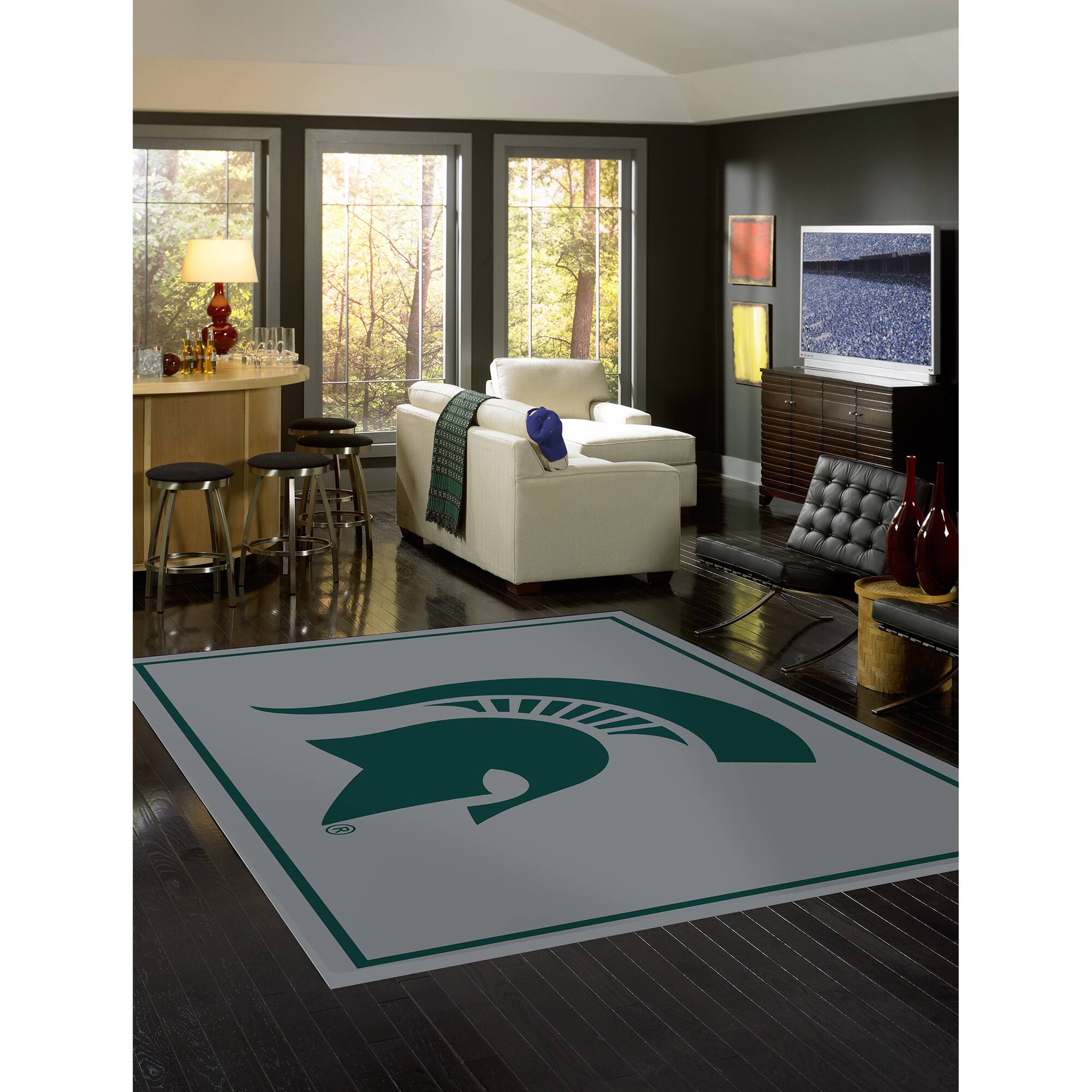 Alt View 1. Imperial - Michigan State Spartans 7'8'' x 10'9'' Spirit Rug - Black.