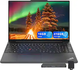 Lenovo - ThinkPad Gen 1 16" WUXGA Laptop,Intel i5-1335U,16GB DDR4 RAM,256GB SSD+160GB Docking Station Set,Win 11 - Black