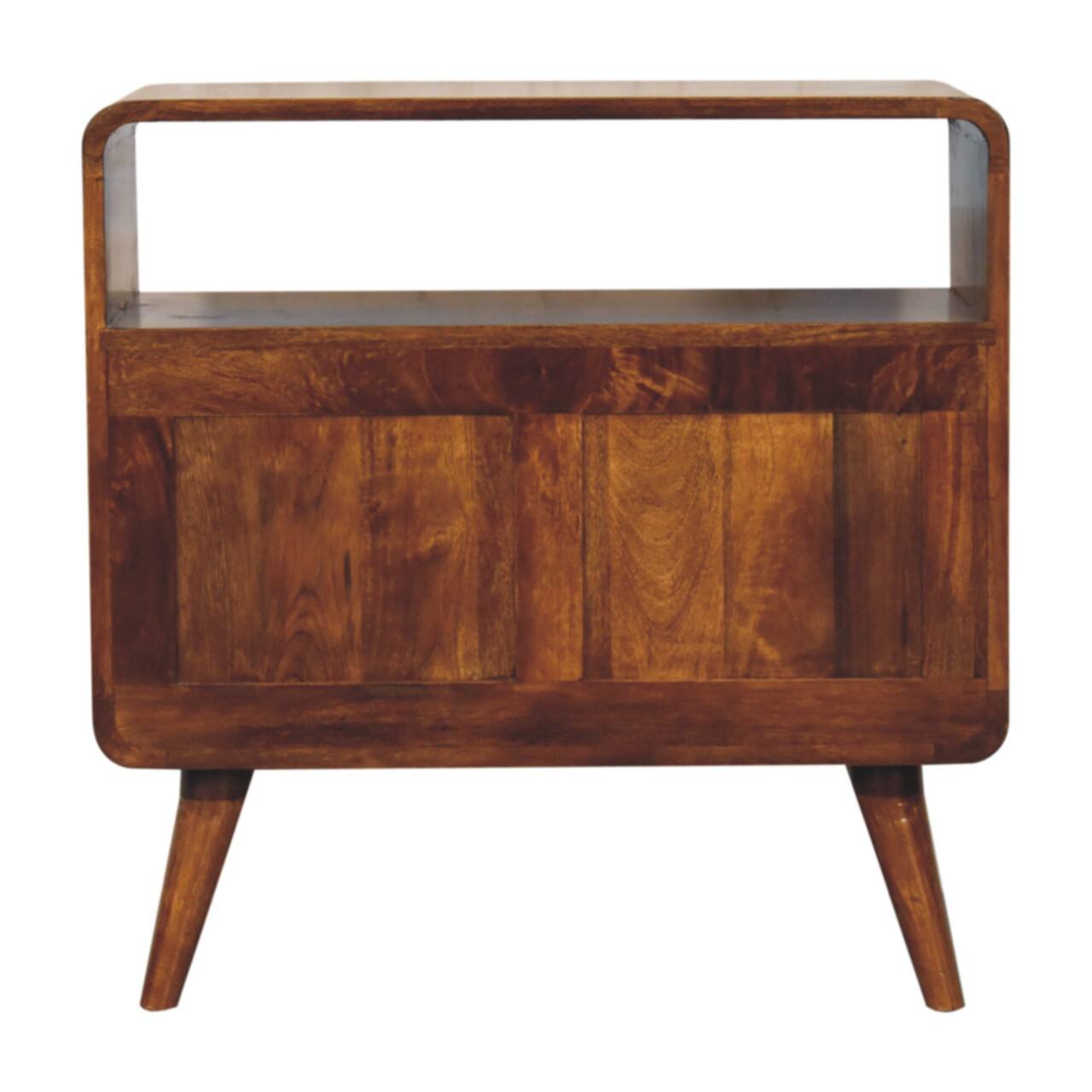 Alt View 5. Artisan Furniture - Artisan Furniture Solid Wood Curved Nordic Charm Chest, 2 Drawers & 1 Open Slot, Brown - Brown.