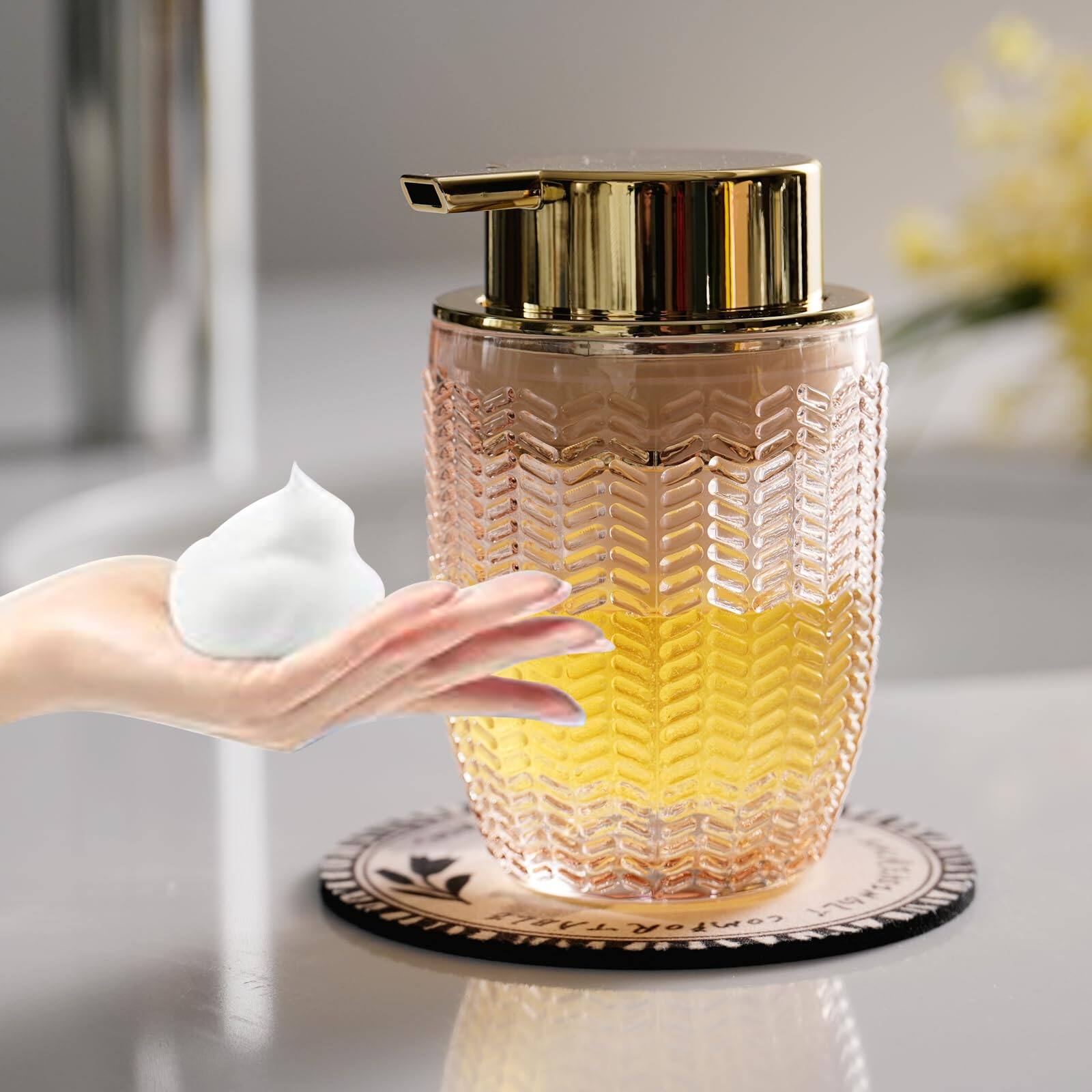 Dapper Styles Glass Foaming Dispenser Refillable Lotion Or Soap For ...