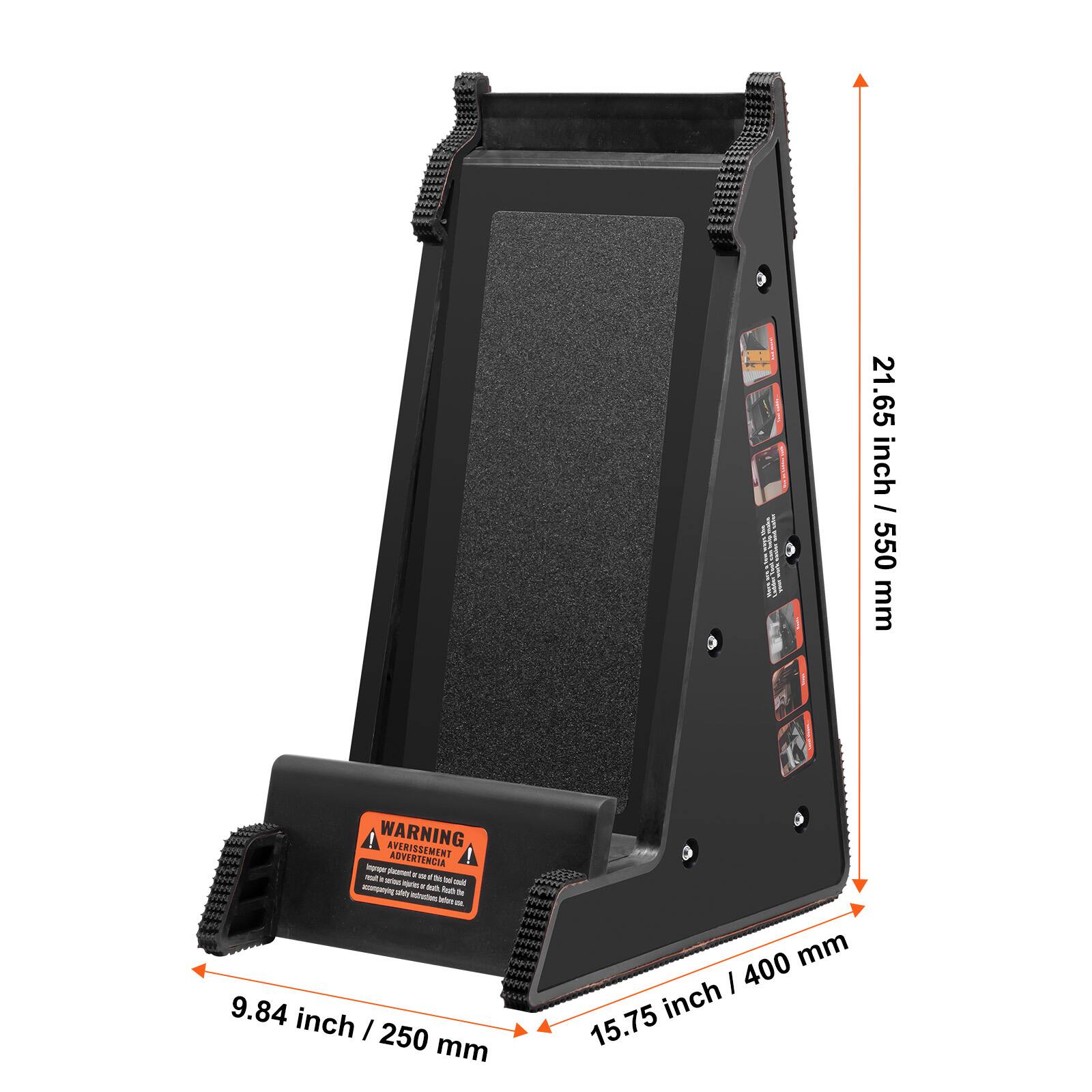 HEN TEEg  
21.65 inch / 550 mm  
9.84 inch / 250 mm  
15.75 inch / 400 mm  

WARNING  
ADVERTISSEMENT  
ADVERTENCIA