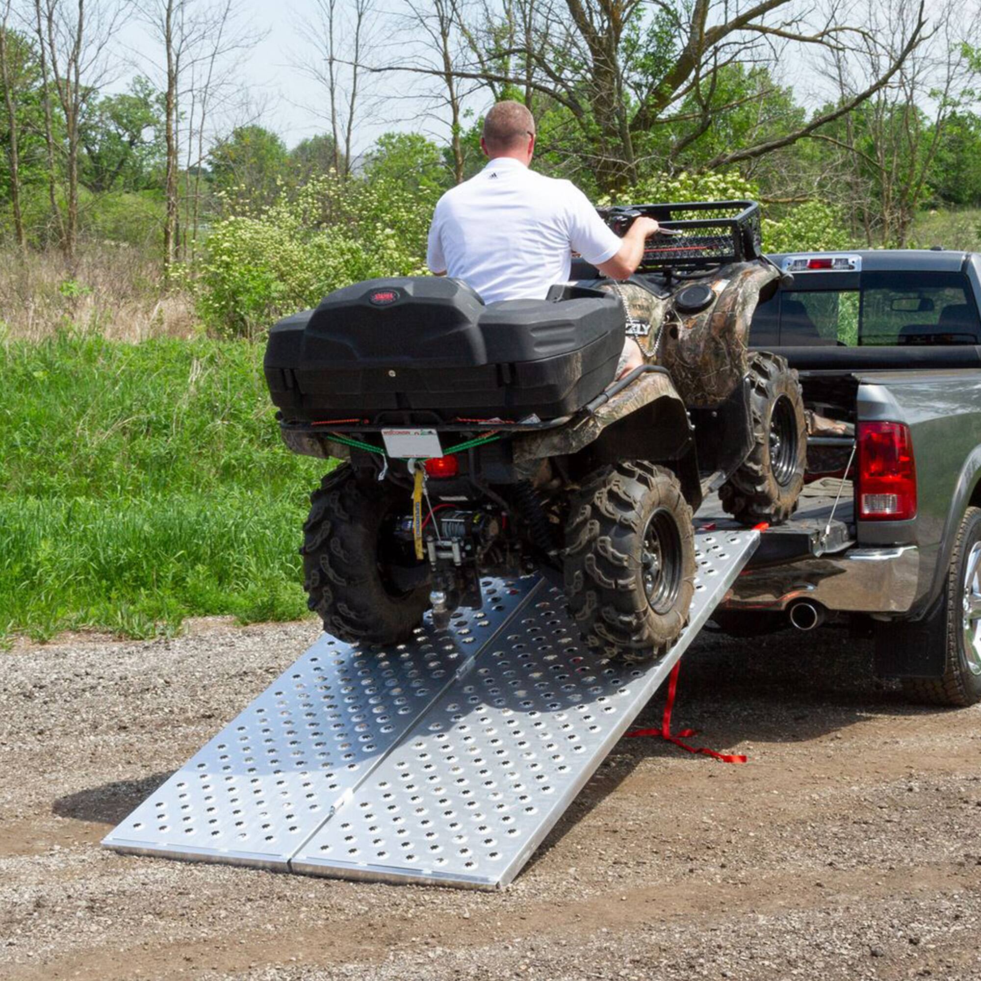 Alt View 2. Black Widow - Black Widow 94" x 50" Aluminum Folding ATV Ramp, 1500 Lb Truck Loading Ramp.