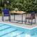 Alt View 3. Costway - 3 PCS Patio Dining Table Set with Bistro Chairs Large Coffee Table Seat Cushions - Navy Blue.