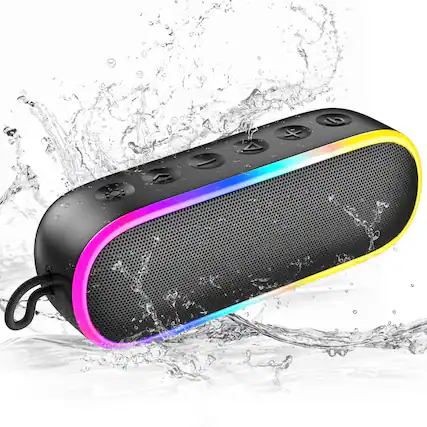 Front. Dazzed Corner - Bluetooth Speaker,Waterproof Portable Wireless Speakers,Outdoor Speaker - Black.