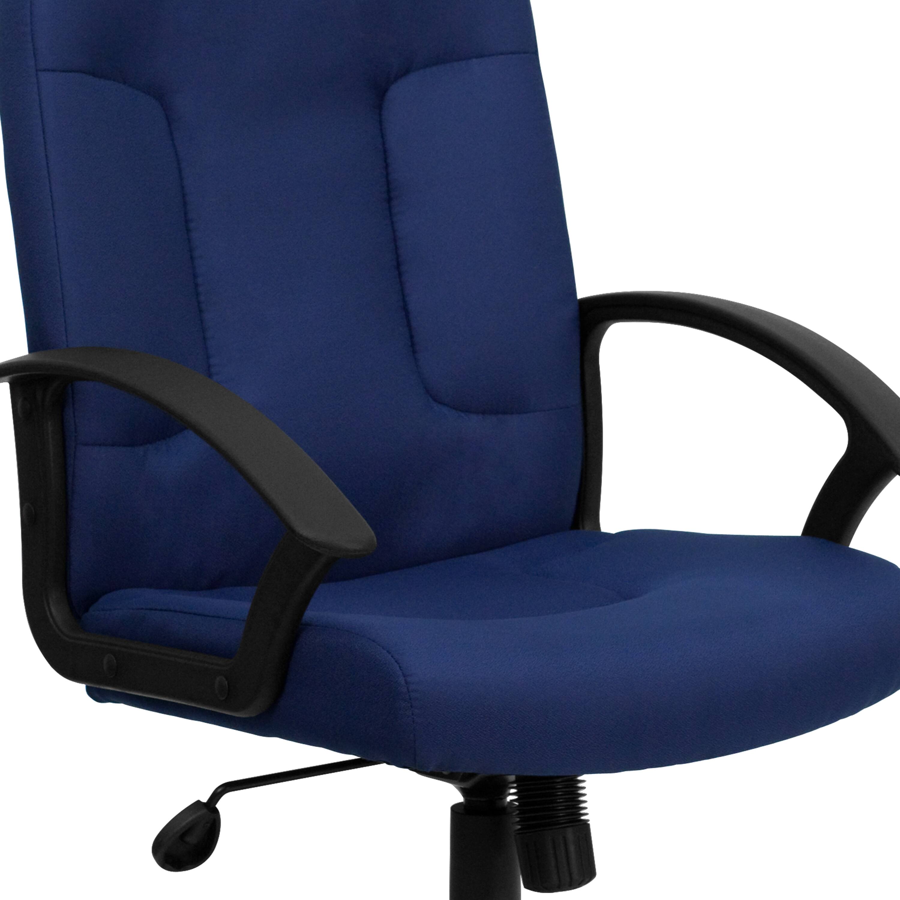 Alt View 9. Emma + Oliver - Mid-Back Fabric Executive Swivel Office Chair with Nylon Arms - Navy.