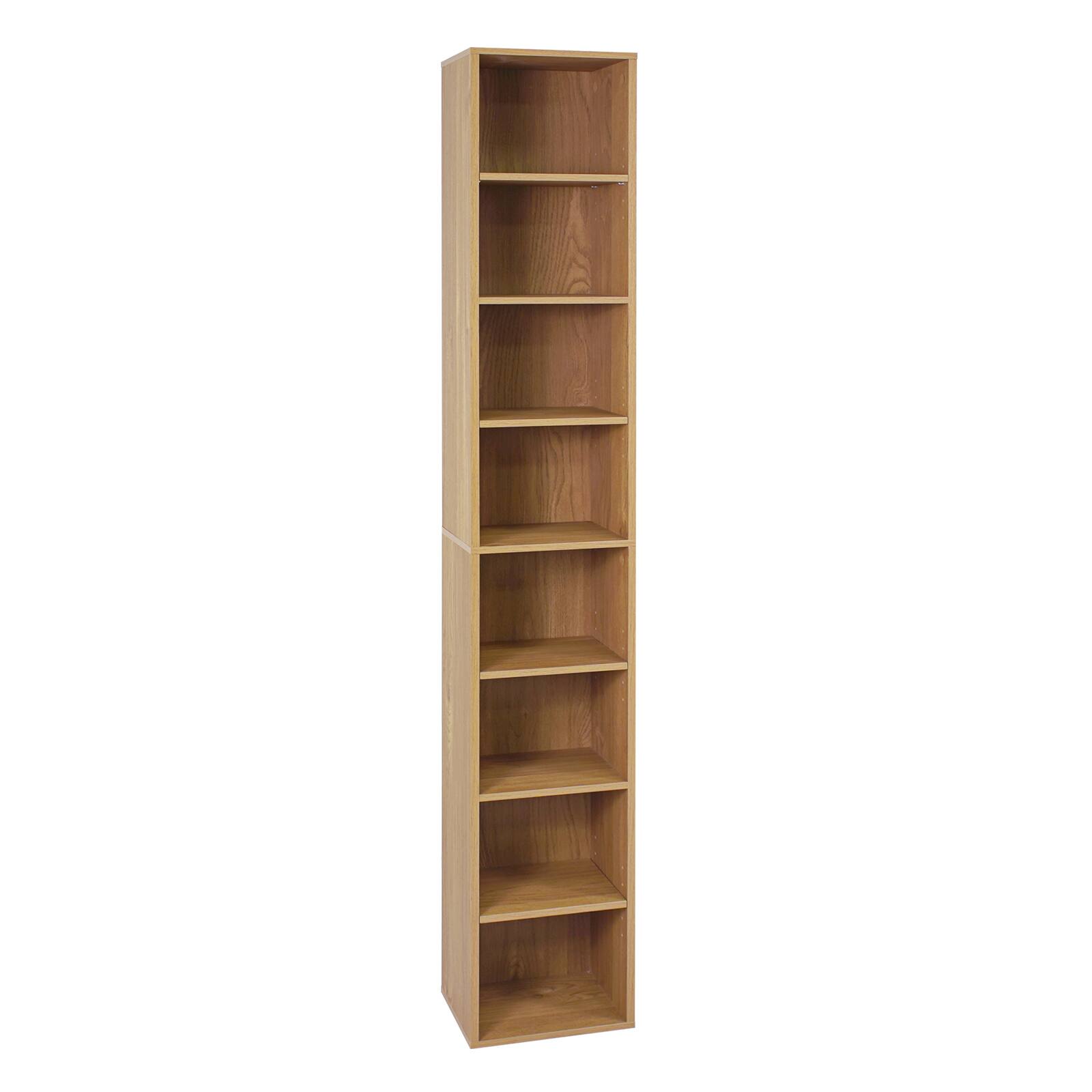 Alt View 9. Gymax - Gymax 71 Inches Tall Narrow Bookshelf 8-Tier Slim Bookcase w/ 4 Adjustable Shelves Natural - Yellow.