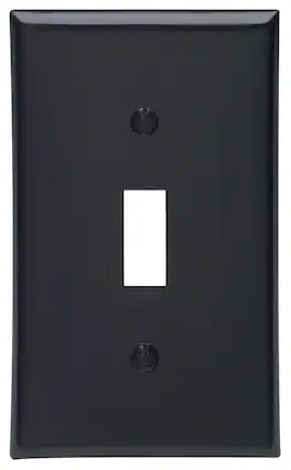 Front. Leviton - Leviton Black 1 gang Nylon Toggle Wall Plate 1 pk - Black.