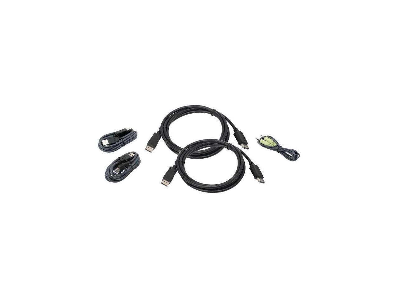 Alt View 1. IOGEAR - IOGEAR G2L9202UTAA3 6ft Dual View DisplayPort, USB KVM Cable Kit with Audio (TAA) - 1 PACK.