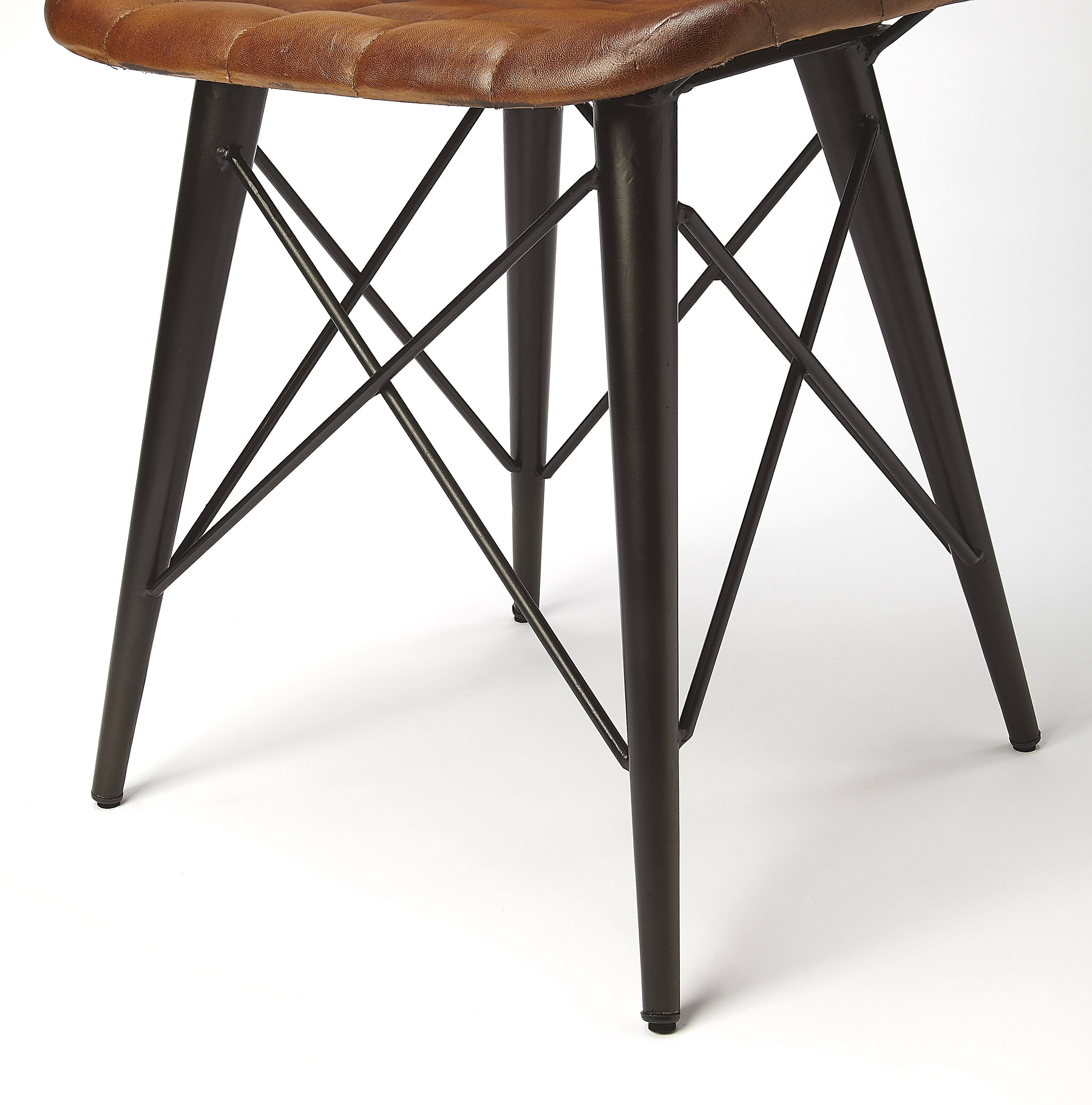 Alt View 5. Butler Specialty - Patty Leather Side Chair - Medium Brown.
