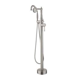 Boyel Living - Freestanding Tub Faucet Solid Brass 4.3GPM Spout 1.8GPM Handheld 360° Swivel cUPC - Brushed Nickel
