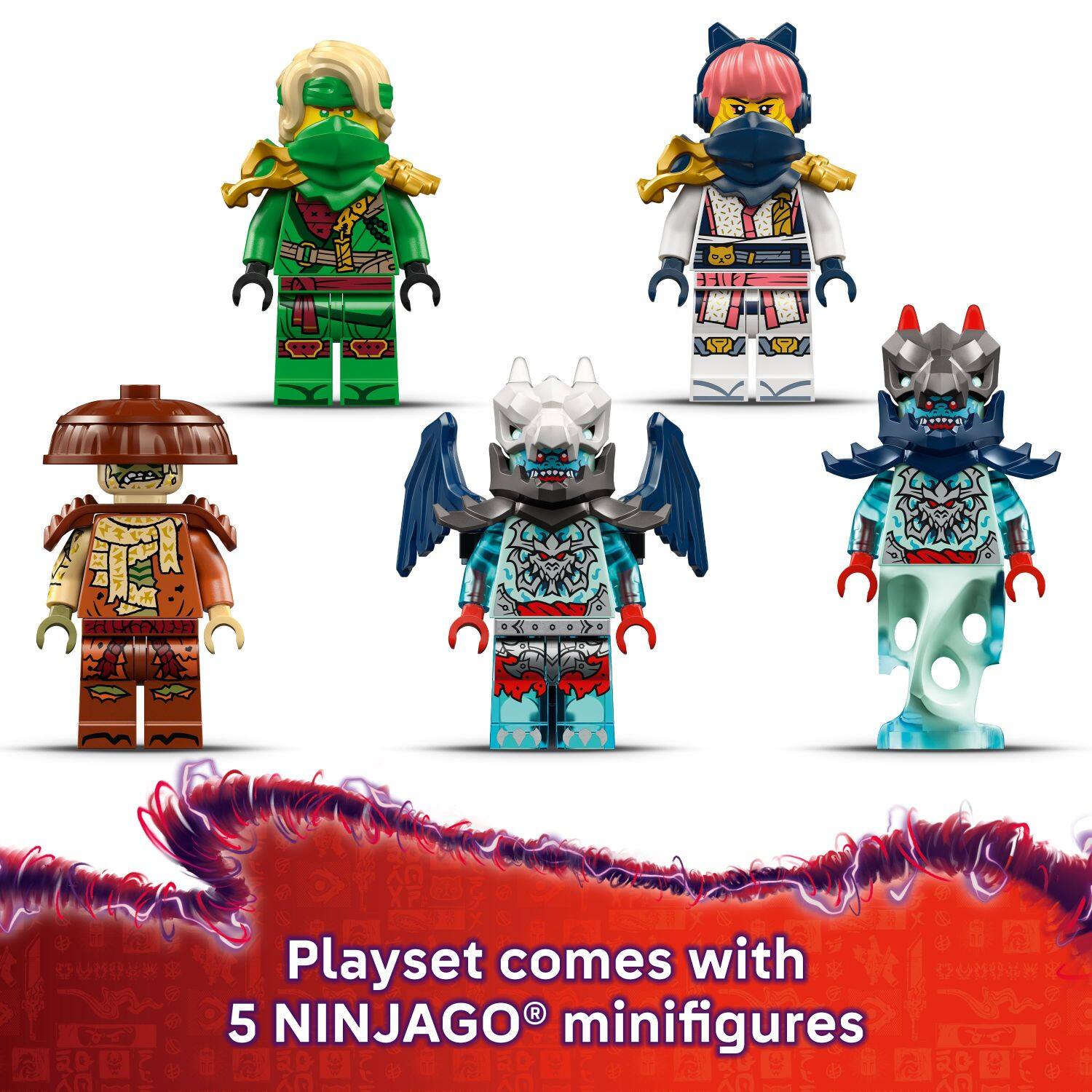 Playset comes with 5 NINJAGO minifigures