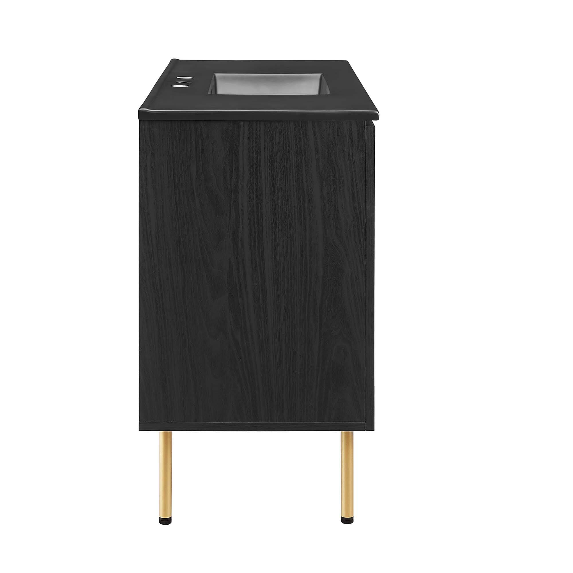 Alt View 4. Modway - Chaucer Bathroom Vanity with Black Basin Included by Modway - Black Black.