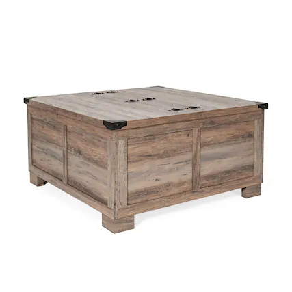 Front. Flash Furniture - Wyatt 35.75" Farmhouse Storage Coffee Table with Hinged Lift Top, Large Coffee Table with Hidden Storage, Gray Wash - Gray.