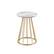 Left. Walker Edison - Modern Round Cage-Leg Side Table - Faux White Marble.