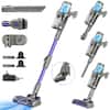 Front. HENMAL - JQ02 Cordless Stick Vacuum with 45KPA Suction Foldable Handle and Double Dustbin System Gray - Gray.