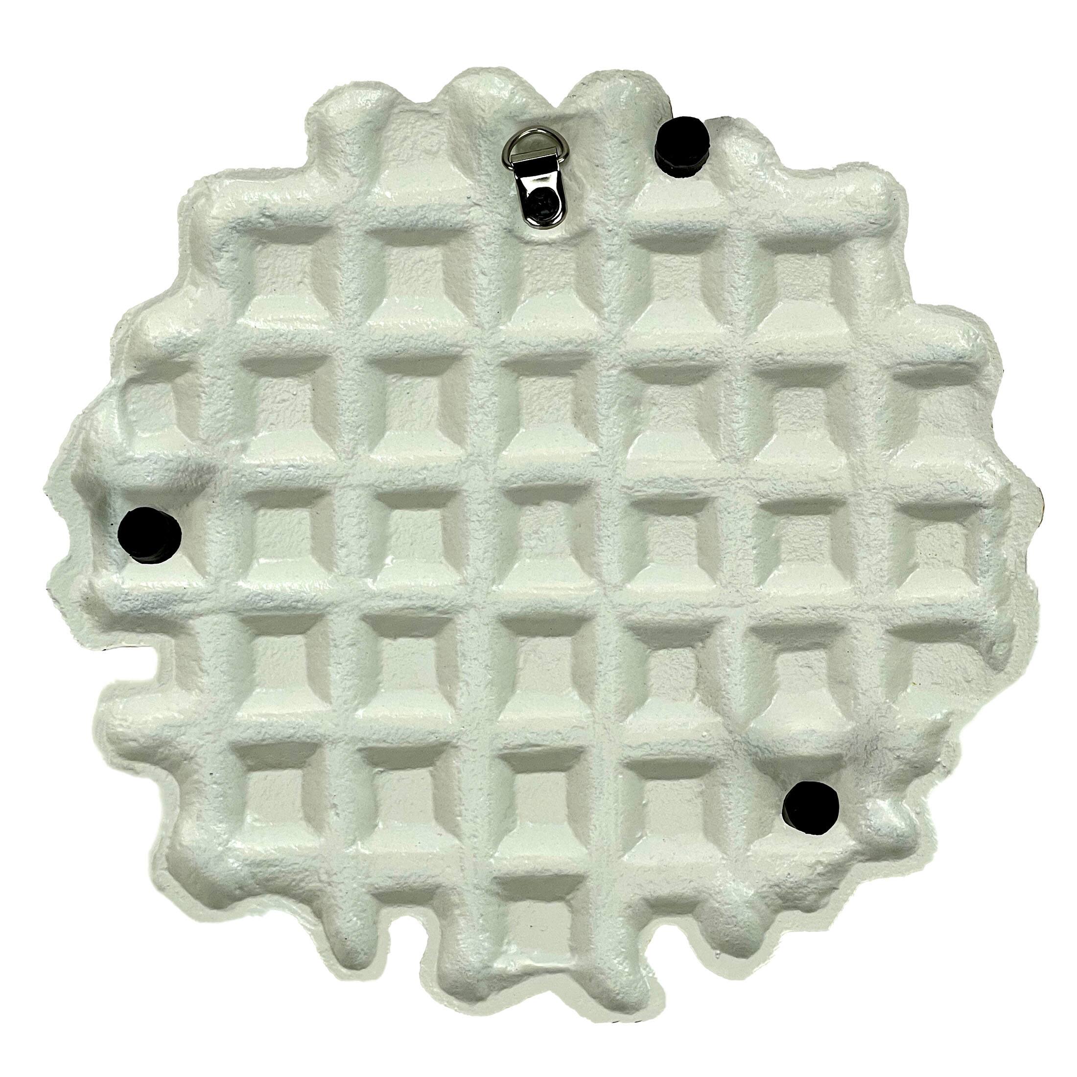 Alt View 8. Zeckos - Belgian Waffle Cast Iron Trivet Plaque 8.25" Kitchen Decor Zeckos - Brown.