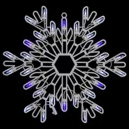 Northlight - LED Lighted Snowflake Window Silhouette Christmas Decoration - 16" - Pure and Blue - White