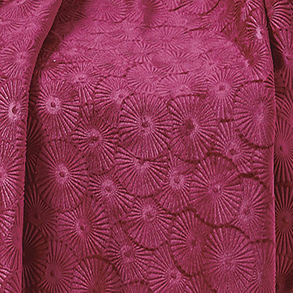 Alt View 3. Noble House - Plazatex Louvre Sherpa Decorative Super Soft Throw Blanket for Sleep/Decor 50" x 60" Burgundy - Burgundy.