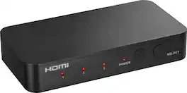 Insignia™ - HDMI 3-Port Switch with 4K HDR Inputs - Black