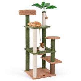 Gymax - 60'' Cat Tree for Indoor Cats Cute Cat Tower w/ Sisal Scratching Posts & Rope - GYM15029