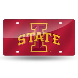 Rico Industries - Iowa State Cyclones Red Mirrored Laser Cut License Plate Laser Tag - Multi