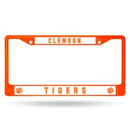 Rico Industries - Clemson Tigers Orange Painted Chrome Metal License Plate Frame - Multi