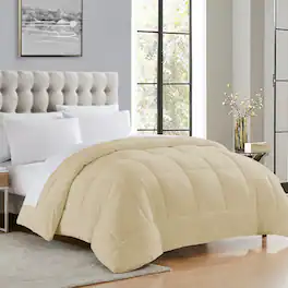 Sweet Home Collection - Down Alternative Reversible All Season Solid Comforter, King - Cream