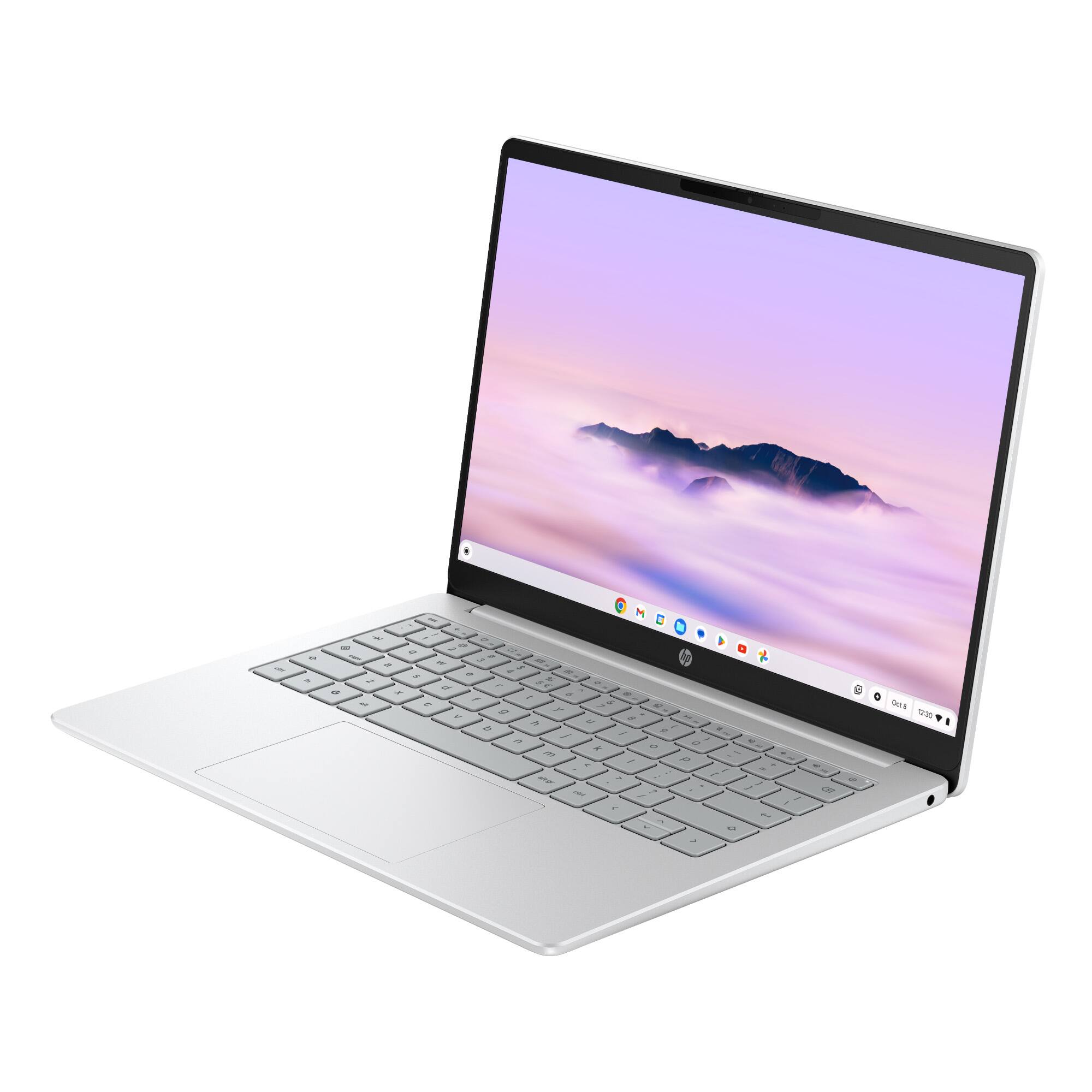 Alt View 7. HP - 14" 2K Touchscreen Chromebook Plus - Intel Core 3 N355 (2025) - 8GB Memory - 128GB UFS - Glacier Silver.