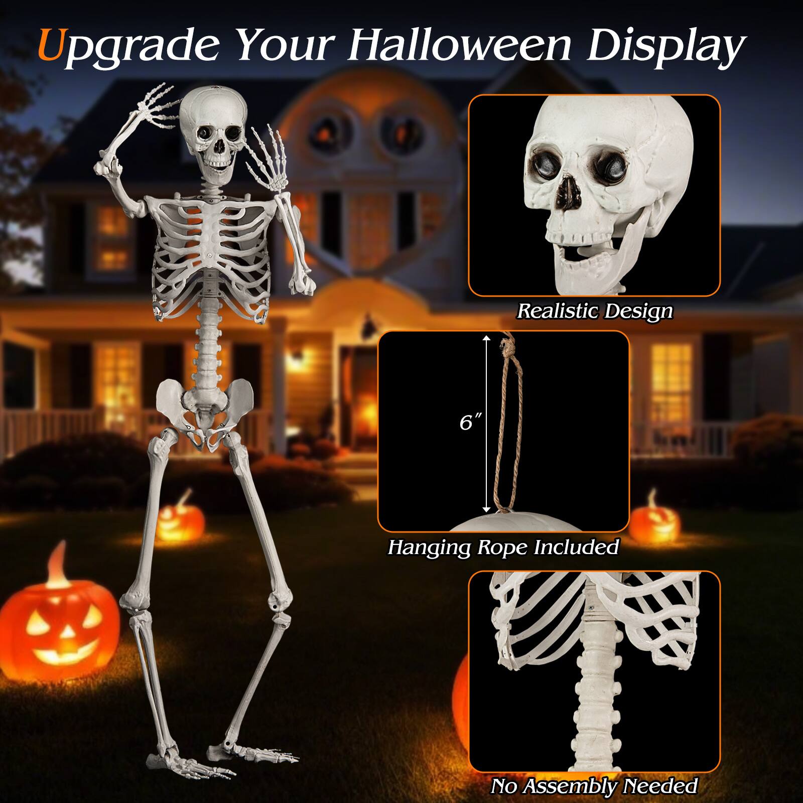 Upgrade Your Halloween Display

Realistic Design

Hanging Rope Included

No Assembly Needed