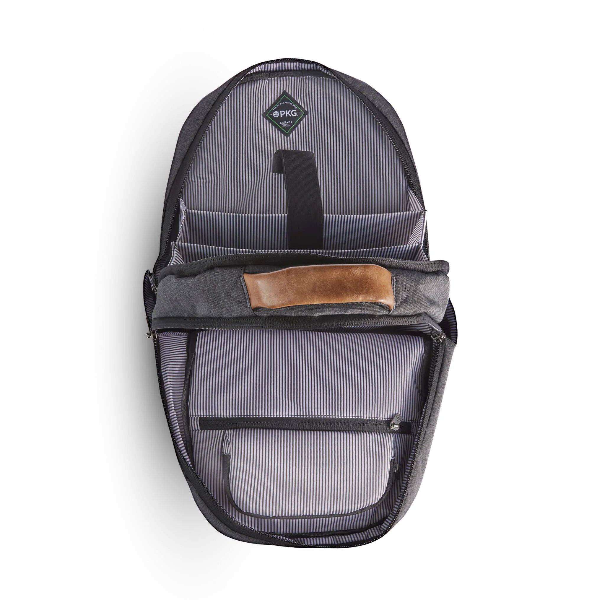 Alt View 5. PKG - Durham Outpost Recycled Backpack - Black / Gray.