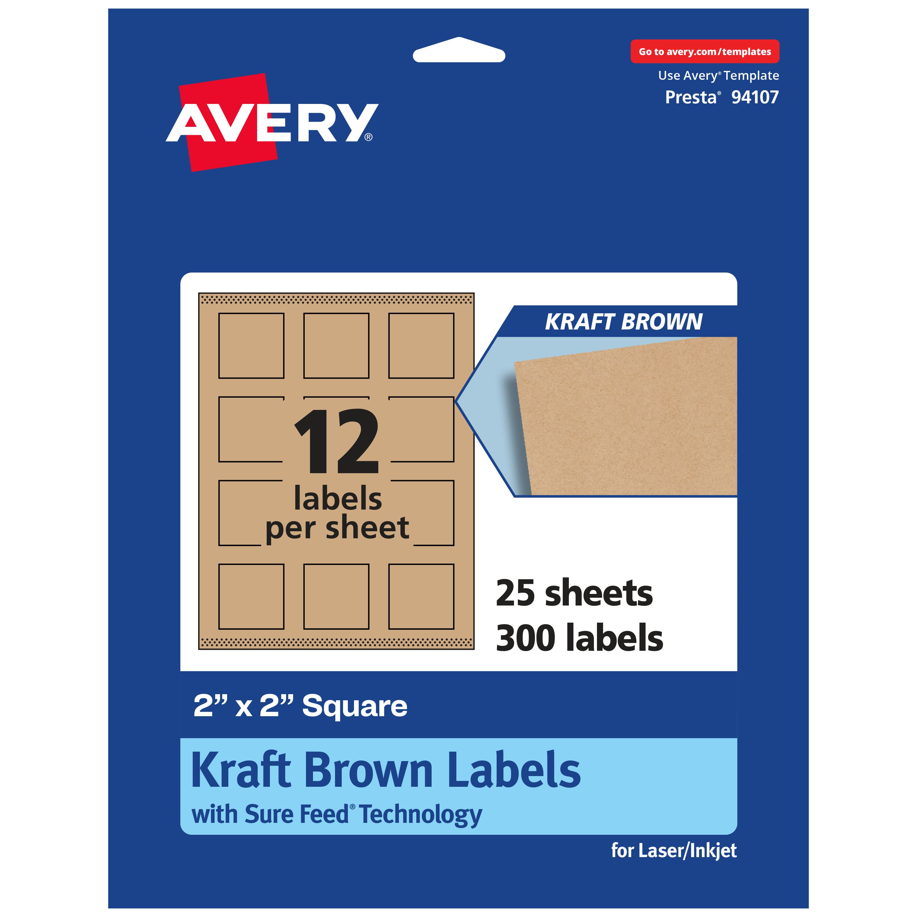 "Avery - Kraft Square Labels, 2"" x 2"", 300 Labels - Brown" price history on PriceWatchPro