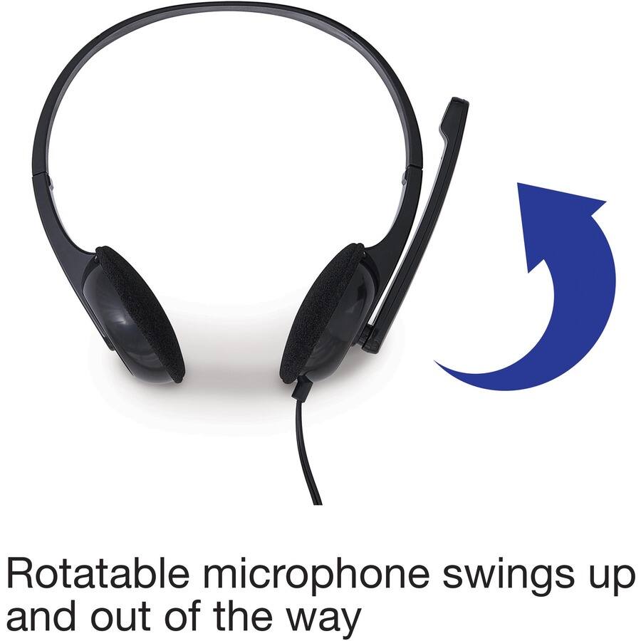 Rotatable microphone swings up and out of the way