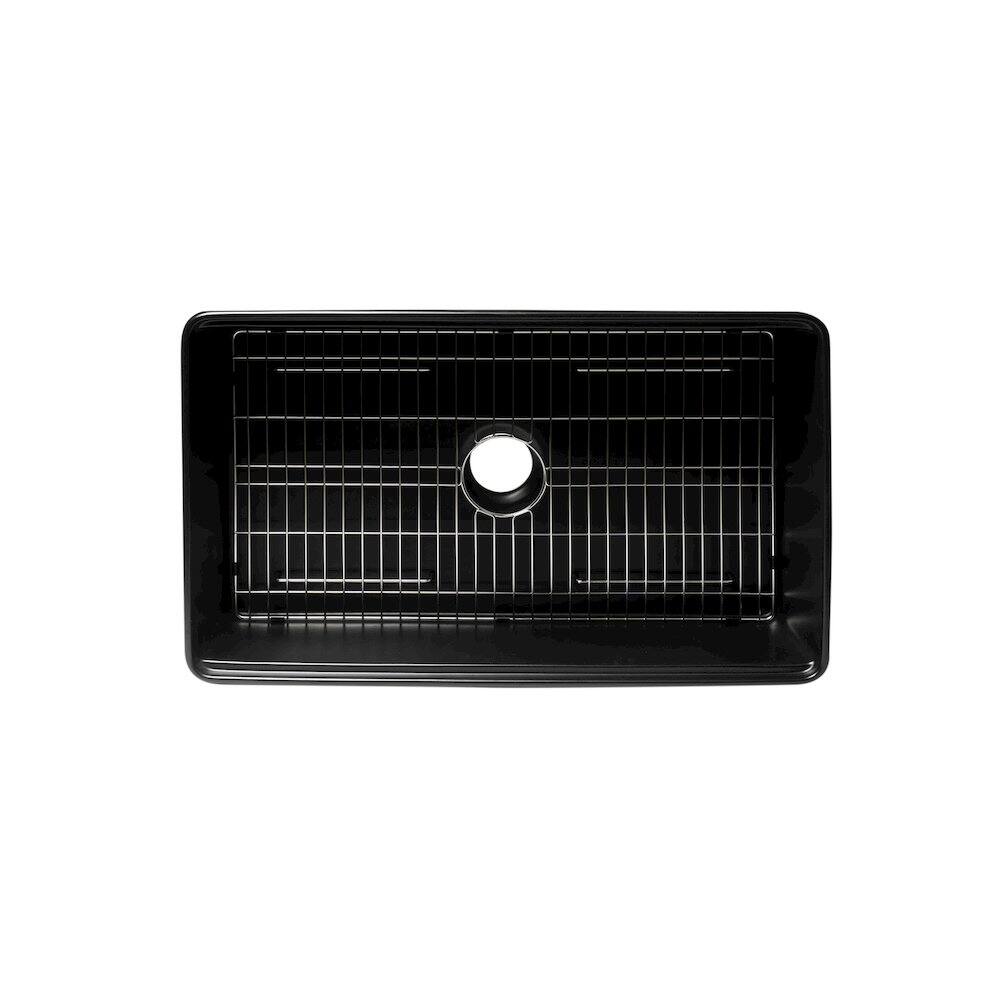 Alt View 3. Alfi - ALFI brand Black Matte Workstation 33 x 20 Single Bowl Step Rim Fireclay Farm Sink - Black.