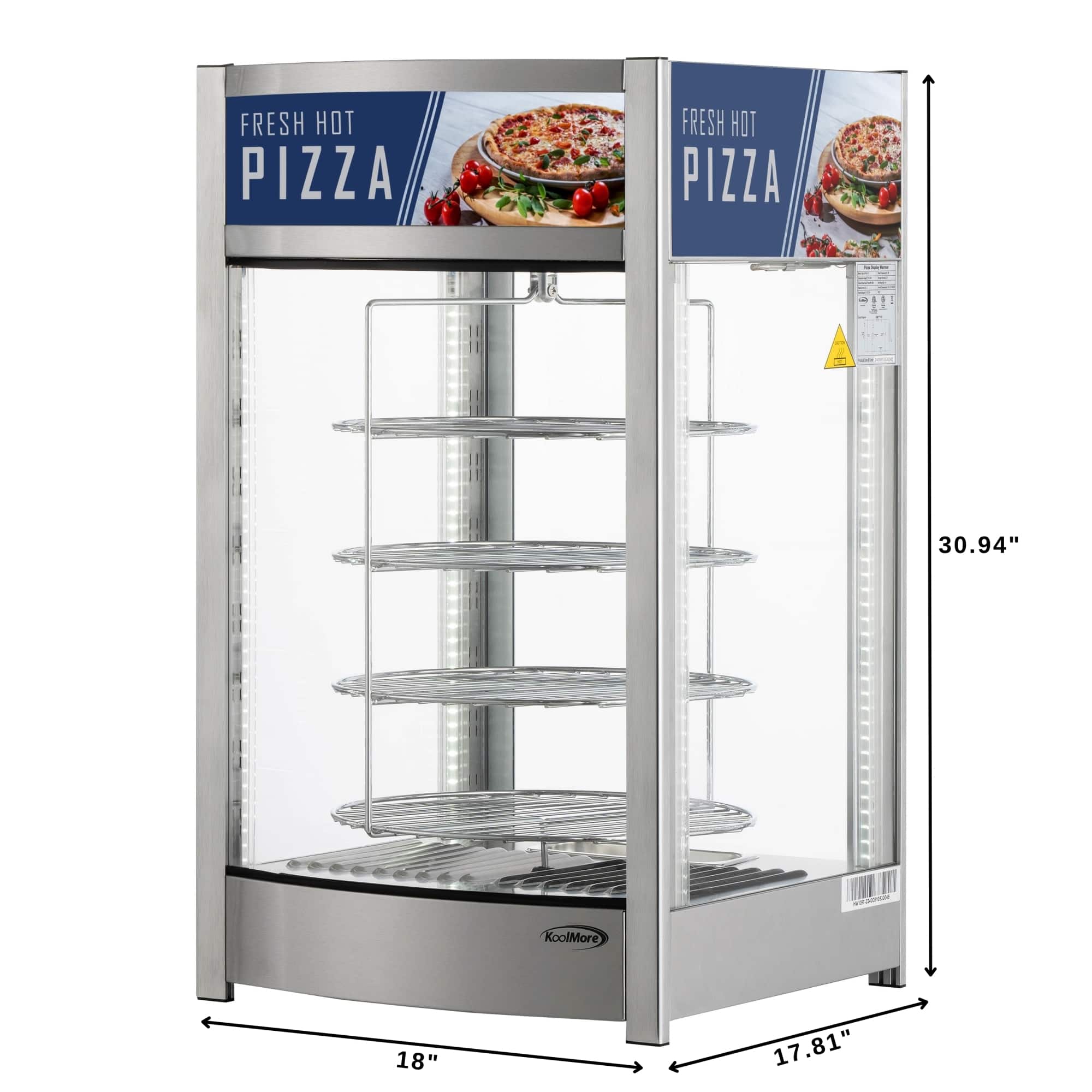 Koolmore 18 in. Commercial Pizza Display Warmer for 12 in. Pies