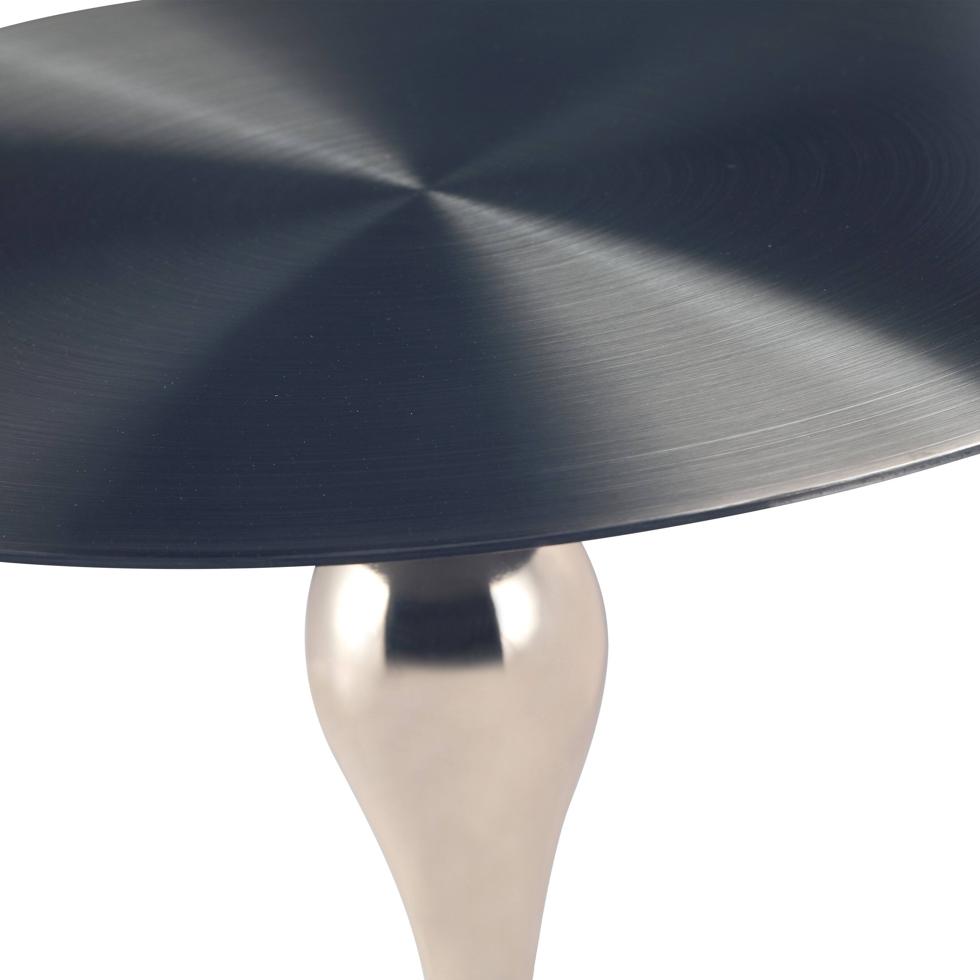 Alt View 7. LeisureMod - Savoy Black Circular Top End Table with Powder Coated Finish for Living Room/Offices - Shiny Black.