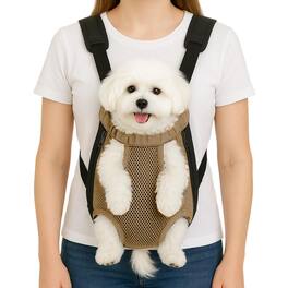 Live At Space - Dog Backpack Carrier Adjustable Pet Front Carriers Out Carrying Sling Travel Bag For Small Medium Dogs 7-11 Lbs Soft Wea