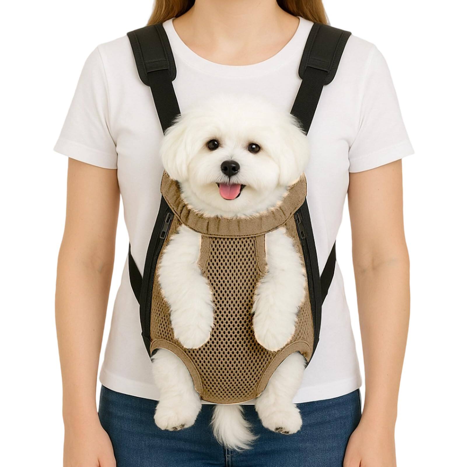 Front. Live At Space - Dog Backpack Carrier Adjustable Pet Front Carriers Out Carrying Sling Travel Bag For Small Medium Dogs 7-11 Lbs Soft Wea.