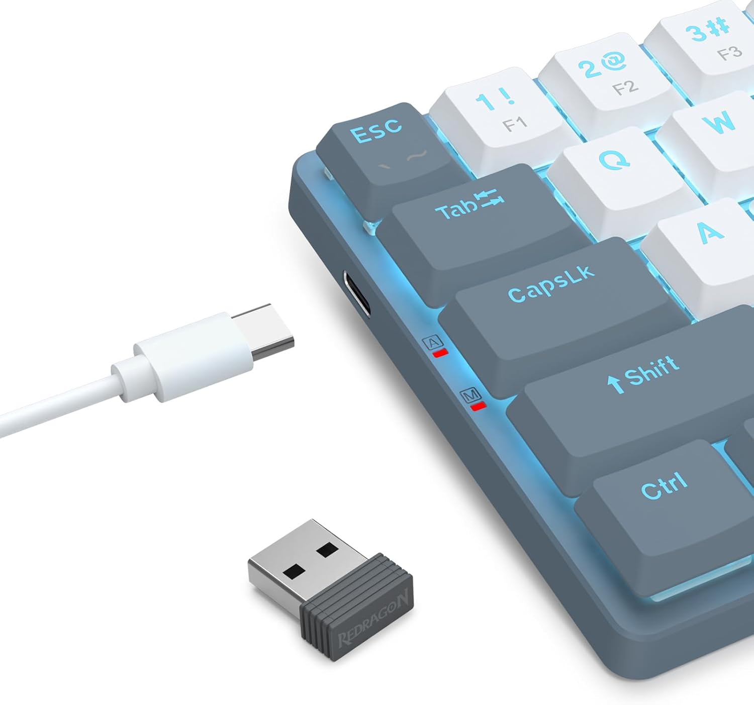 3# F3 2@ F2 1! F1 ESC W Q Tab A CapsLk A Shift M Ctrl REDRAGON