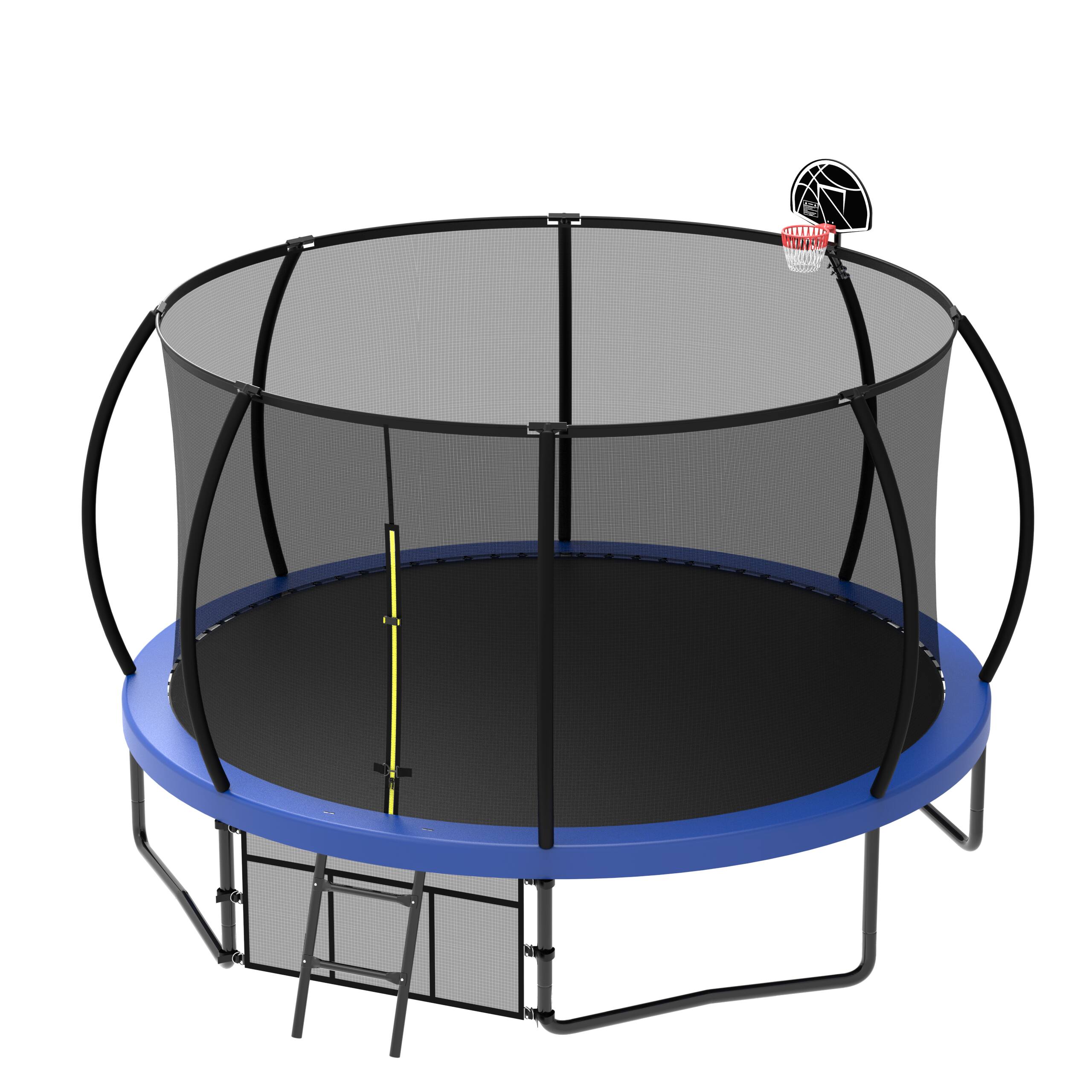 Angle. LOVMOR - Lovmor 12 FT Trampoline with Basketball Hoop and Ladder Recreational Trampoline for Kids.